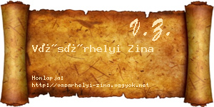 Vásárhelyi Zina névjegykártya